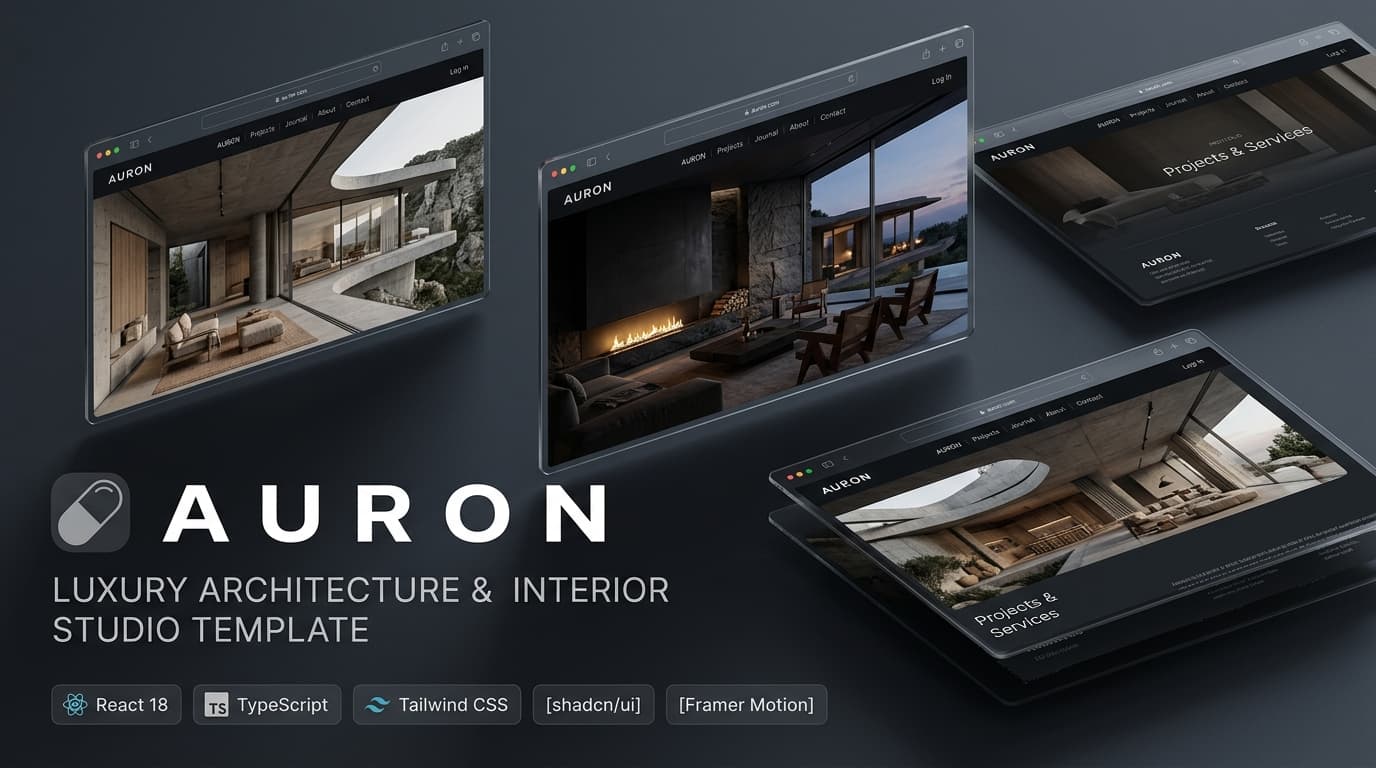 AURON® — Awwwards-Caliber Architecture & Interior Portfolio Template